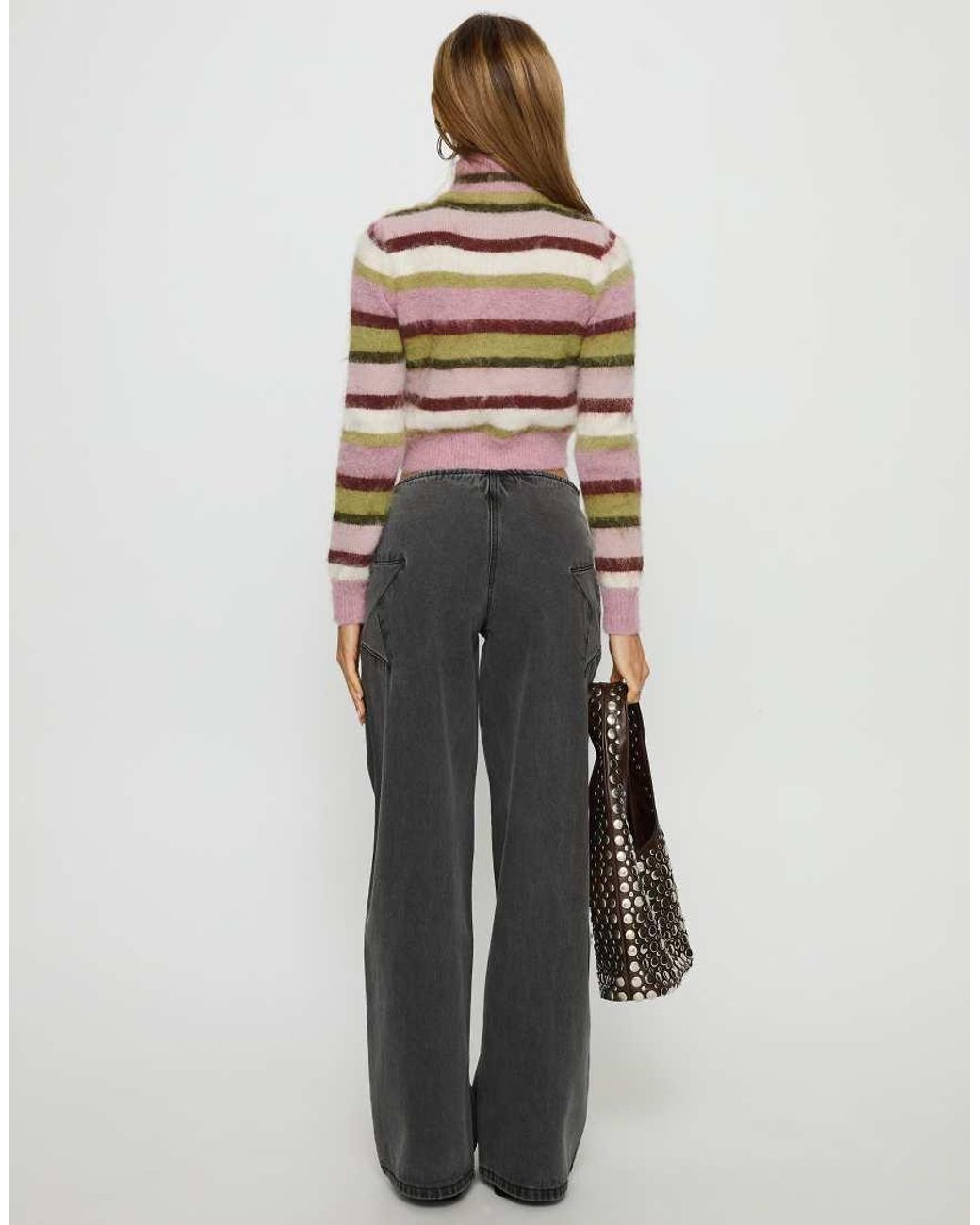 Princess Polly Gray Keeva Fluffy Knit High Neck Zip Through Cropped Cardigan