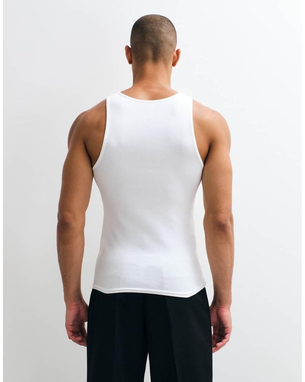 ASOS White Essentials 2 Pack Muscle Fit Vest for men