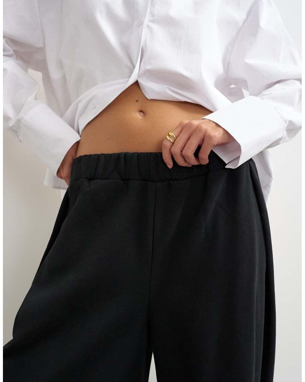 TOPSHOP White High Waisted Pleated joggers