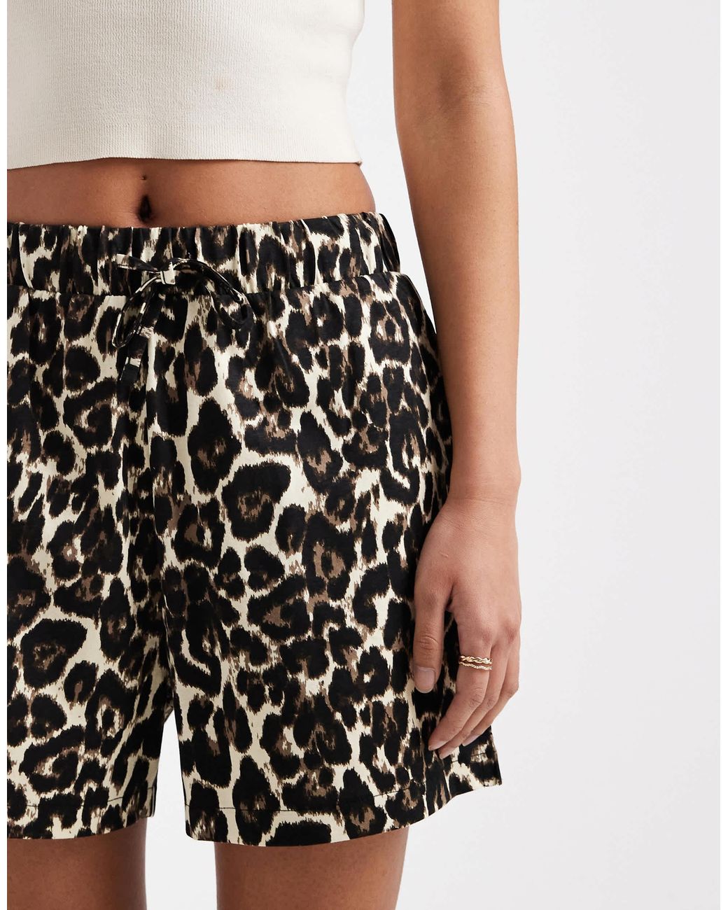 Threadbare White Jersey Pull On Shorts With Drawstring