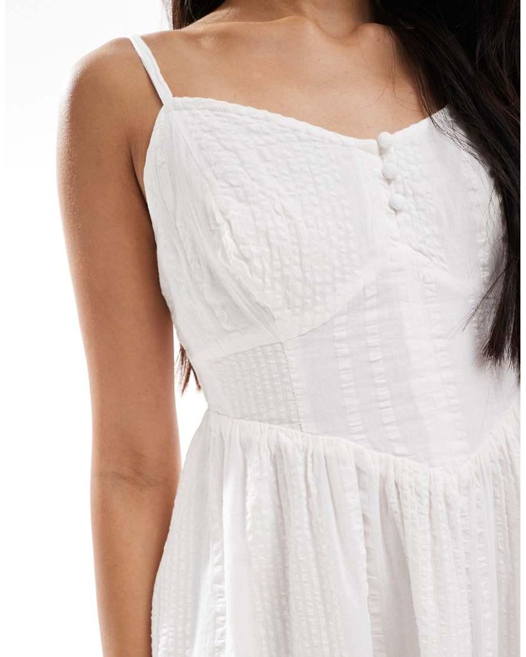 New Look White Seam Detail Strappy Mini Dress