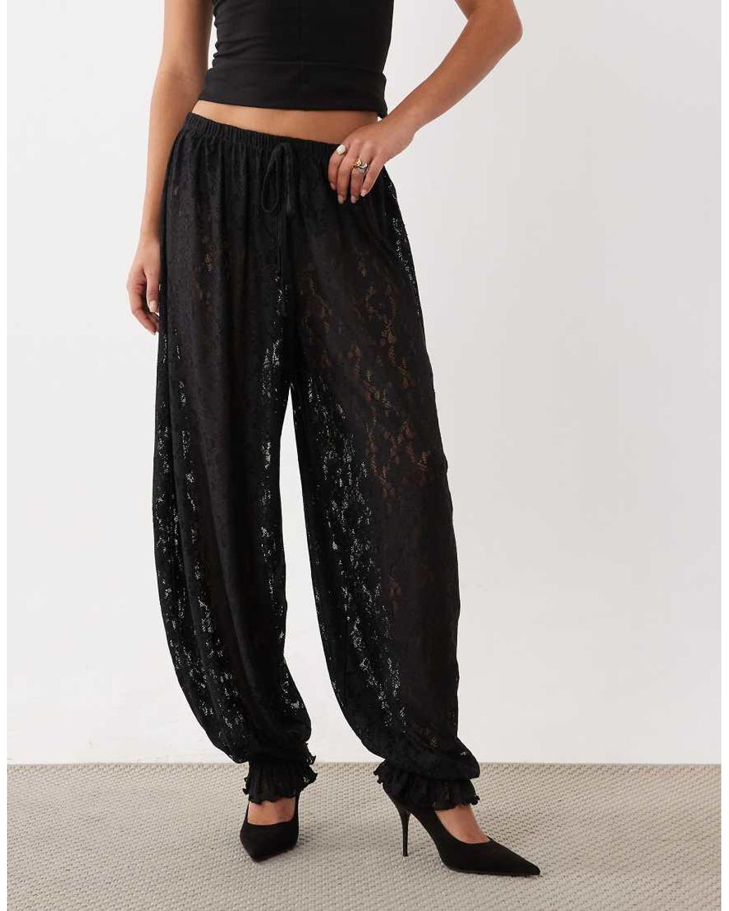 ASOS Black Co-Ord Lace Balloon Trouser