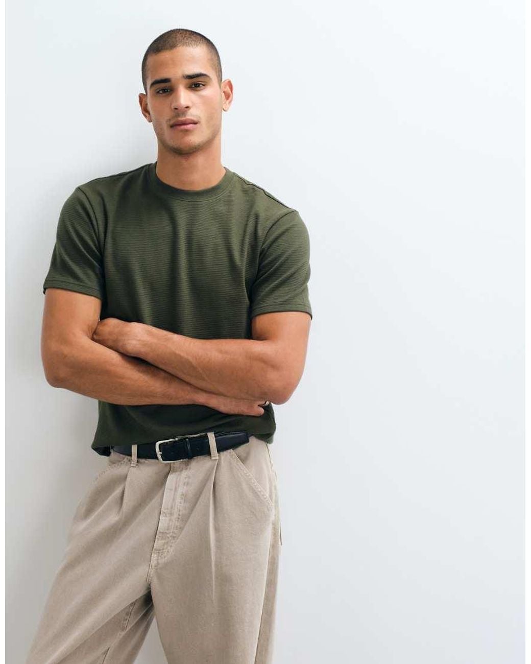 Threadbare Green Cotton Short Sleeve T-shirt for men