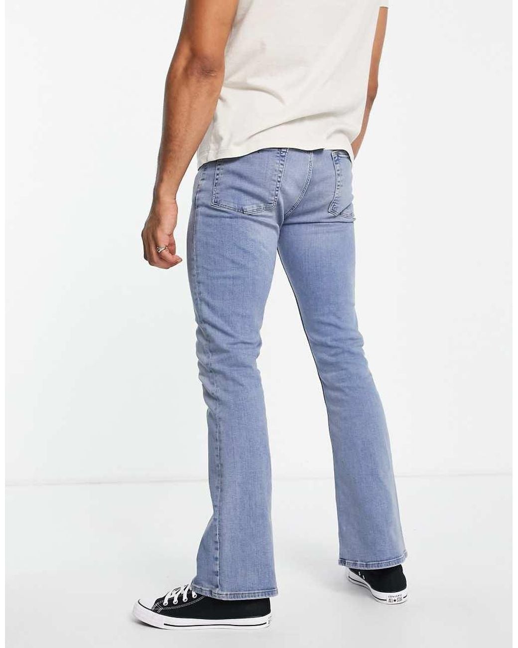 ASOS Flared Jeans Met Stretch En Vintage Lichtblauwe Wassing in het Blue voor heren