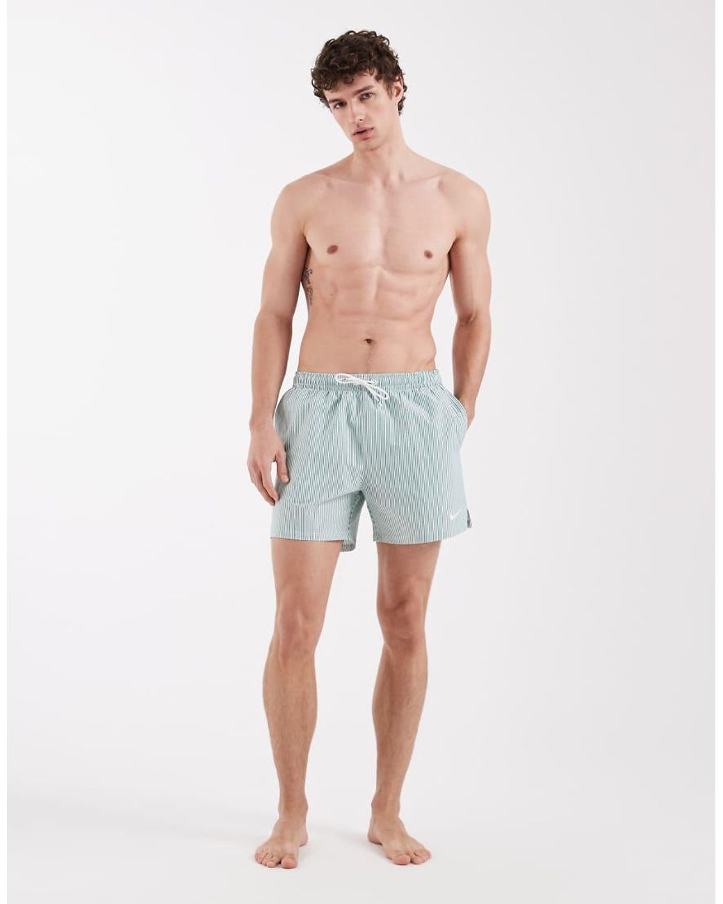Nike Blue Nike 5 Inch Volley Seersucker Swim Shorts for men