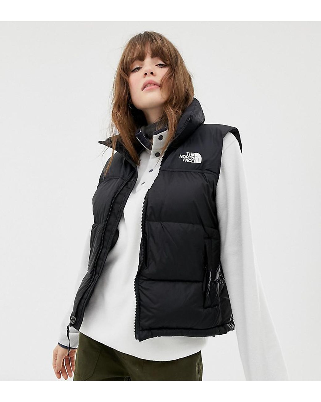 The North Face Womens 1996 Retro Nuptse Tank In Black | Lyst