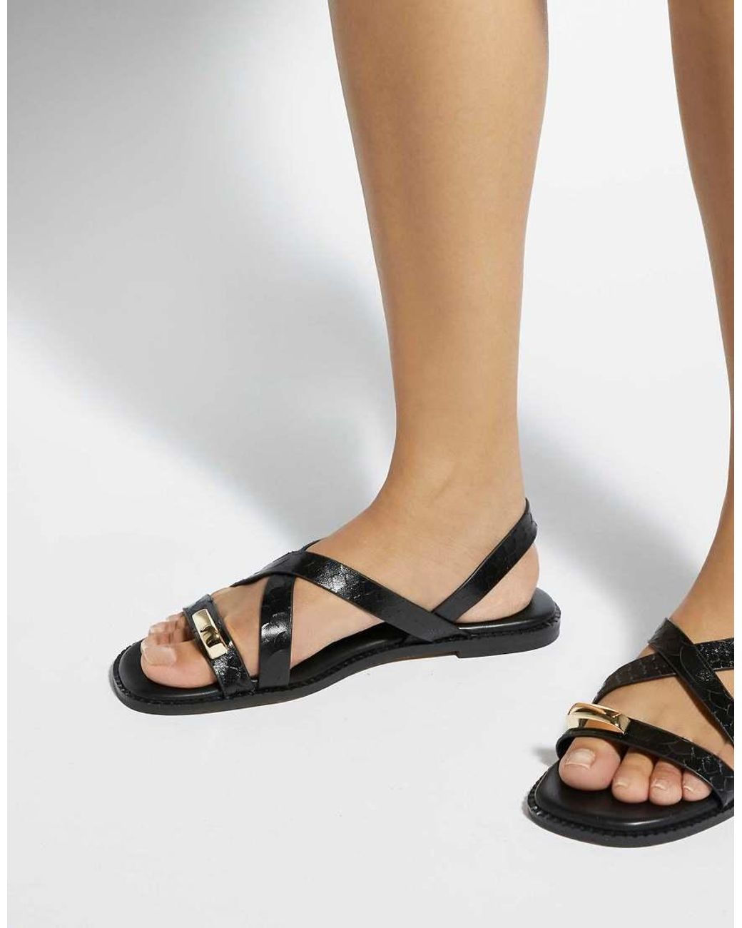 Dune Black Lite Casual Sandals