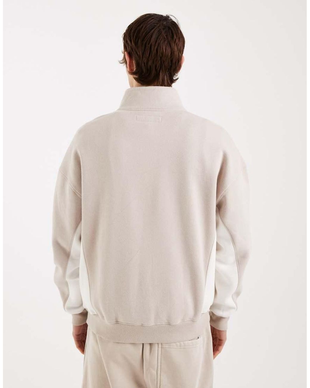 Hollister Natural Boxy 1/4 Zip Sweatshirt for men