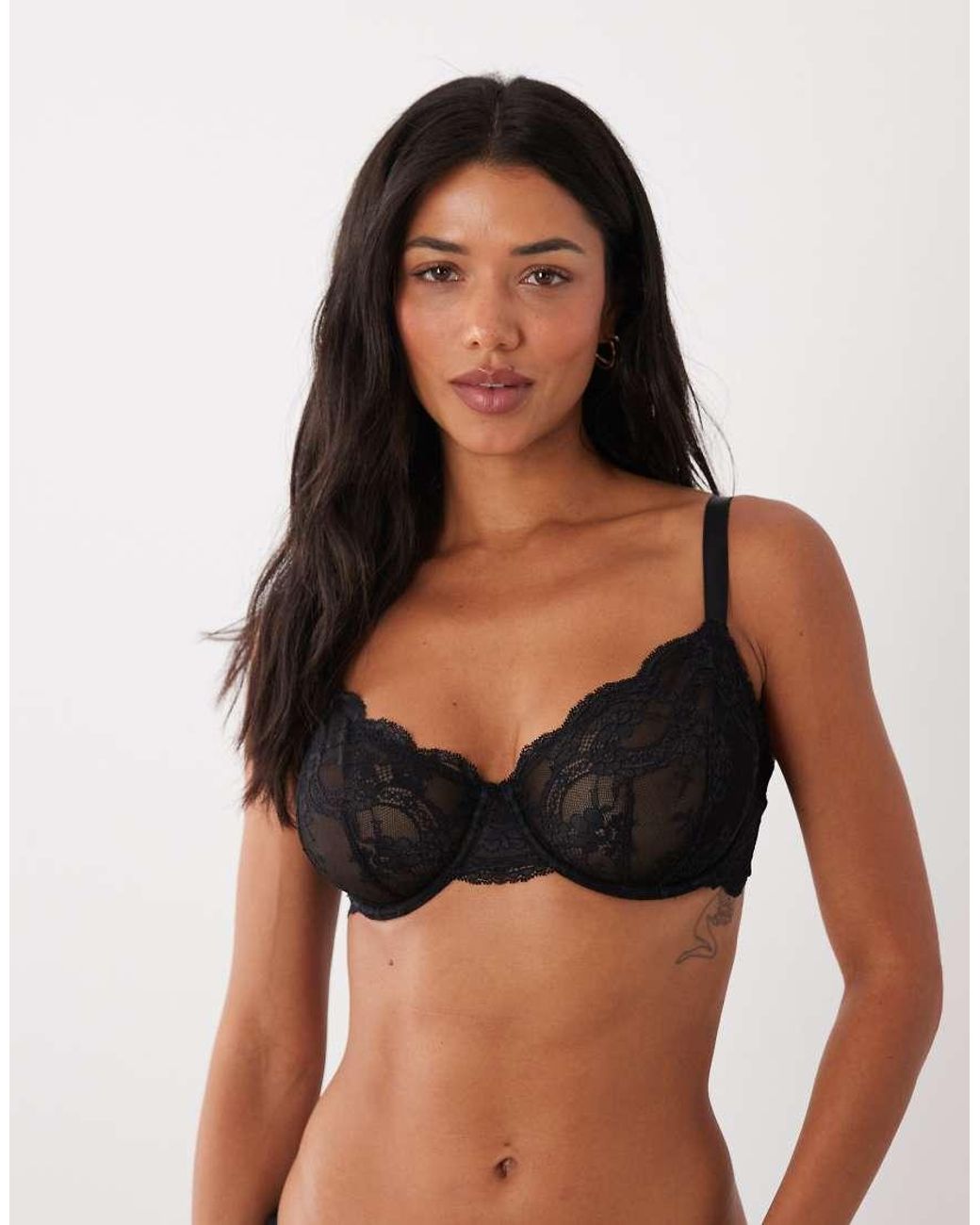 ASOS Gray Fuller Bust Lola Lace Underwired Bra