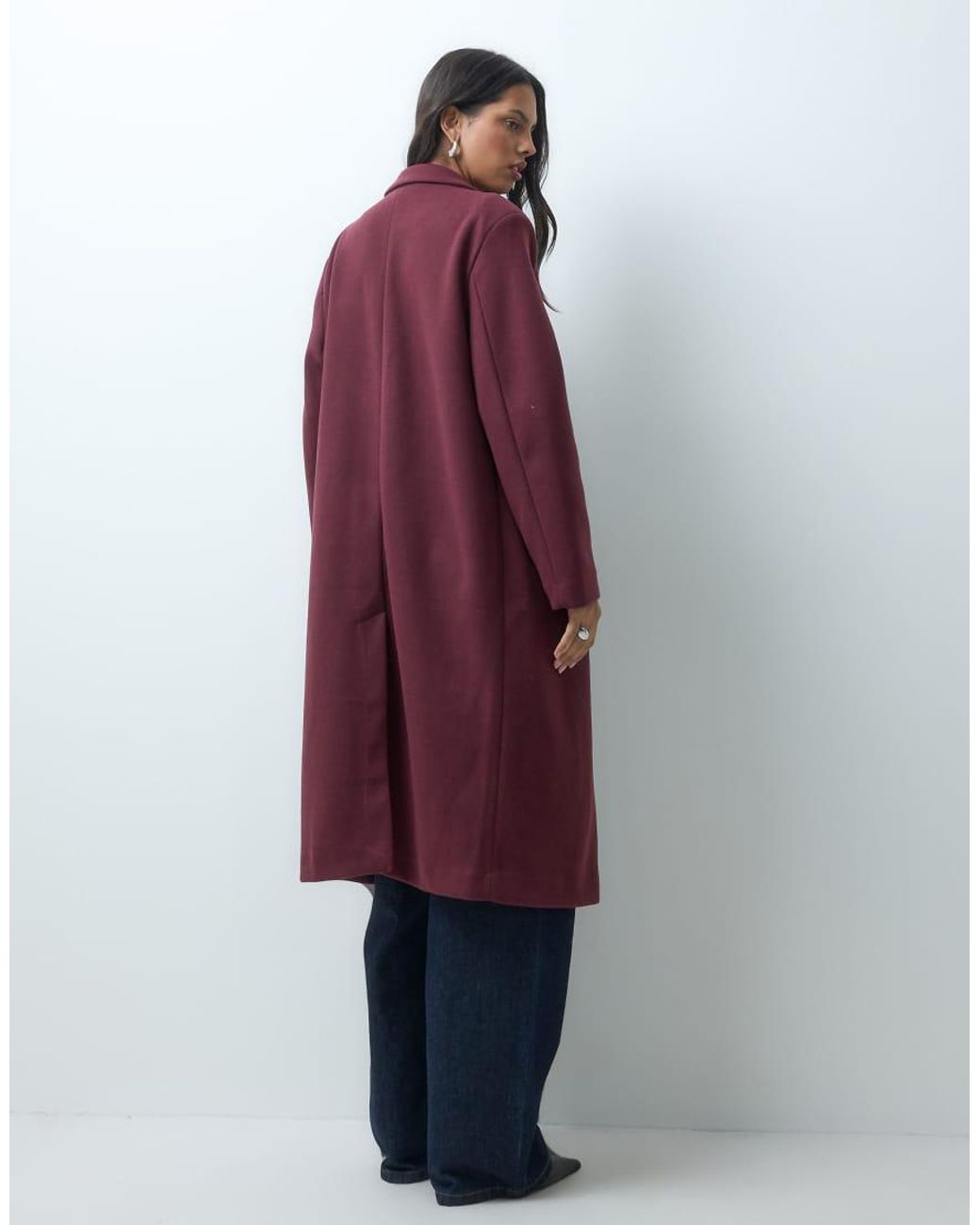 ASOS Red Single Breasted Throw On Overcoat