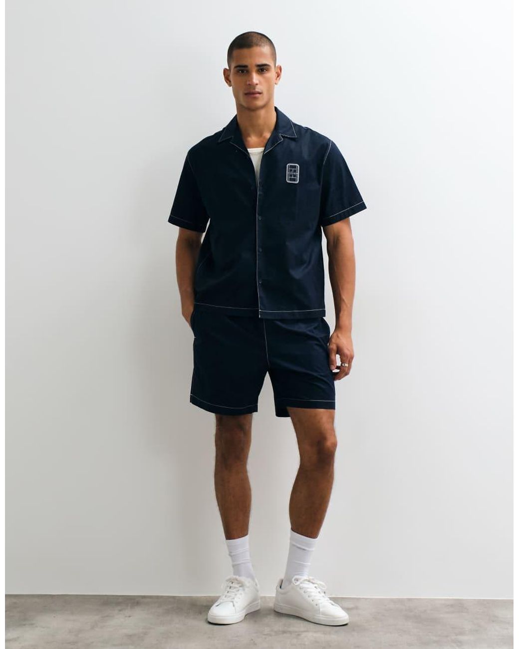 Lacoste Blue Short Sleeve Button Through Logo Polo Shirt for men