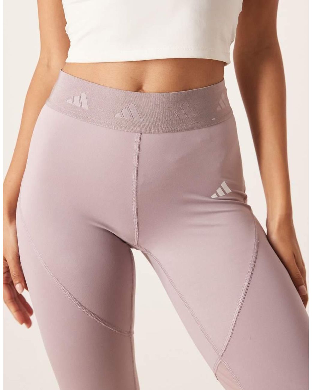 Adidas Originals Pink Adidas Training Hyperglam Full Length leggings