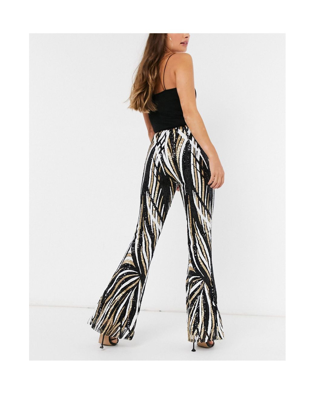 London Sequin Flared Trousers 