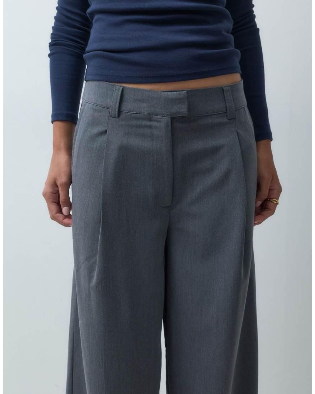 ASOS Blue Tailored Low Rise Mensy Trouser