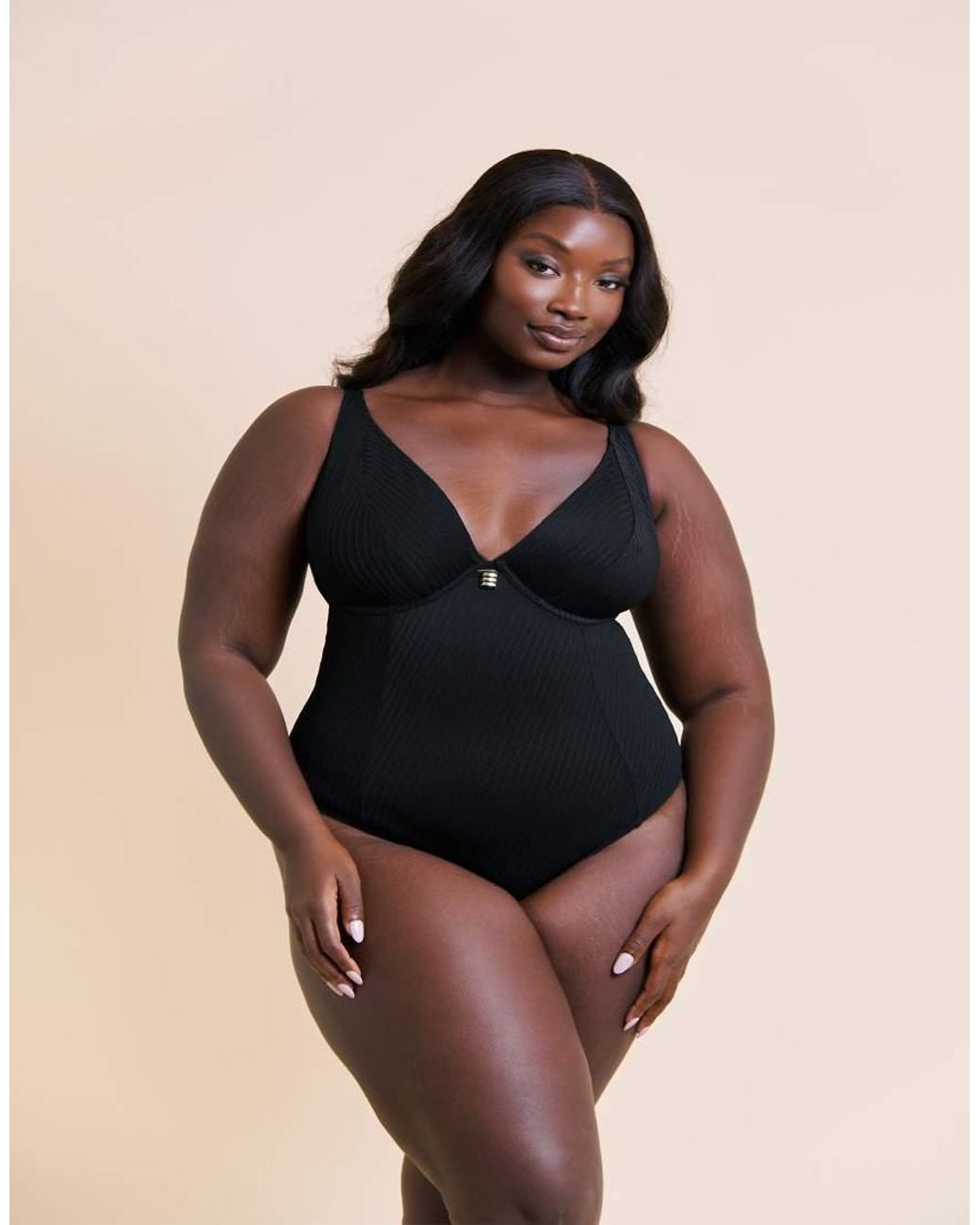 Curvy Kate Black Jet Set Multiway Plunge Swimsuit Fuller Bust