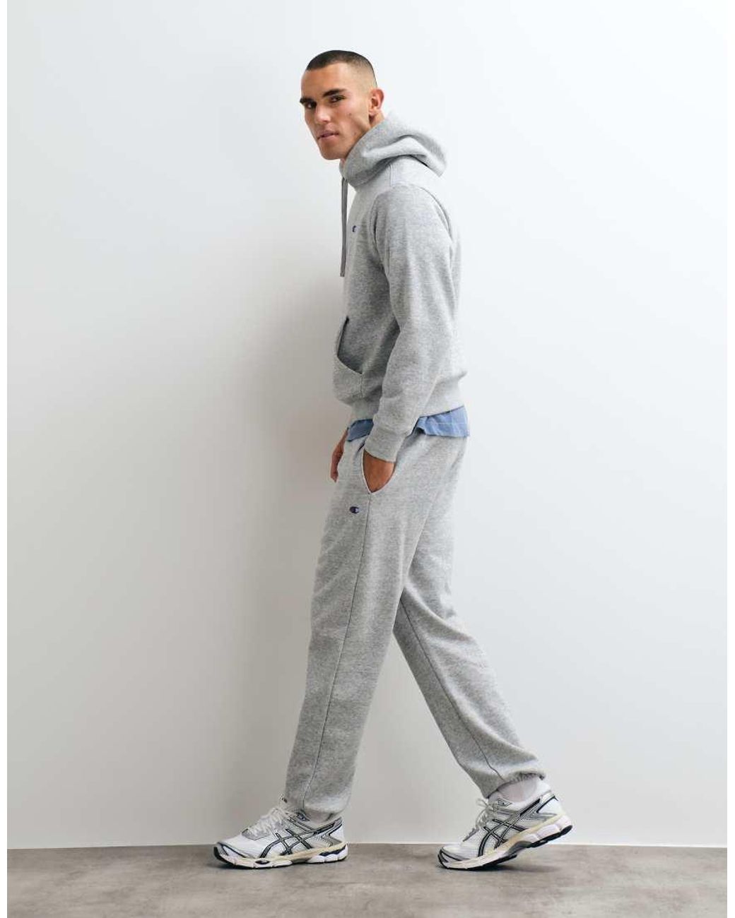 Champion Gray Modern Heritage Elastic Cuff Joggers for men