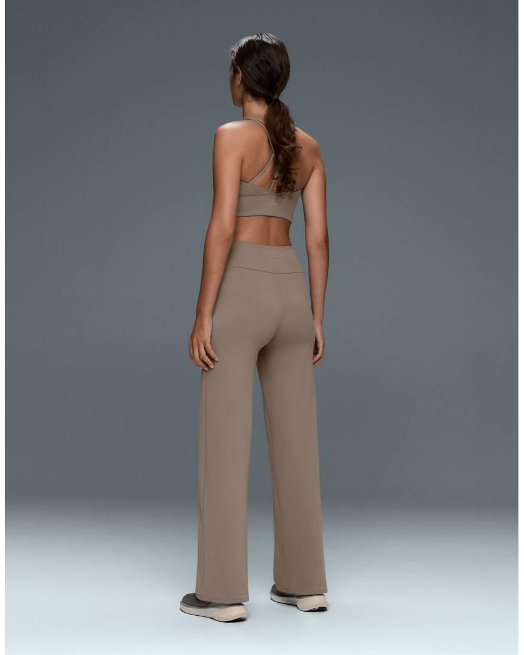 Oysho Brown High-rise Comfortlux Straight-leg Trousers