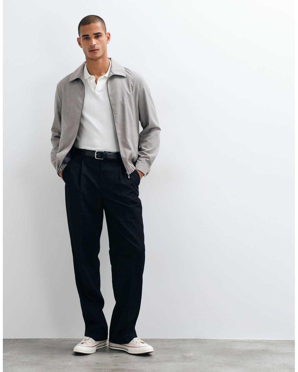 Mango Gray Harrington Jacket for men