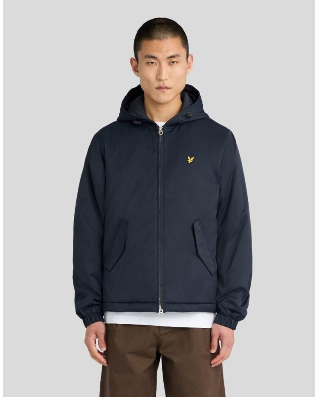 Lyle & Scott Blue Mid Jackets Padded Hooded Zip Through Jacket for men