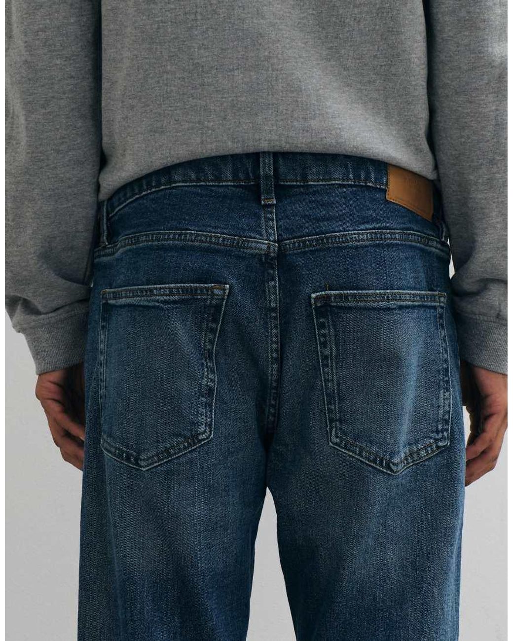 Mango Blue Tapered Jeans for men