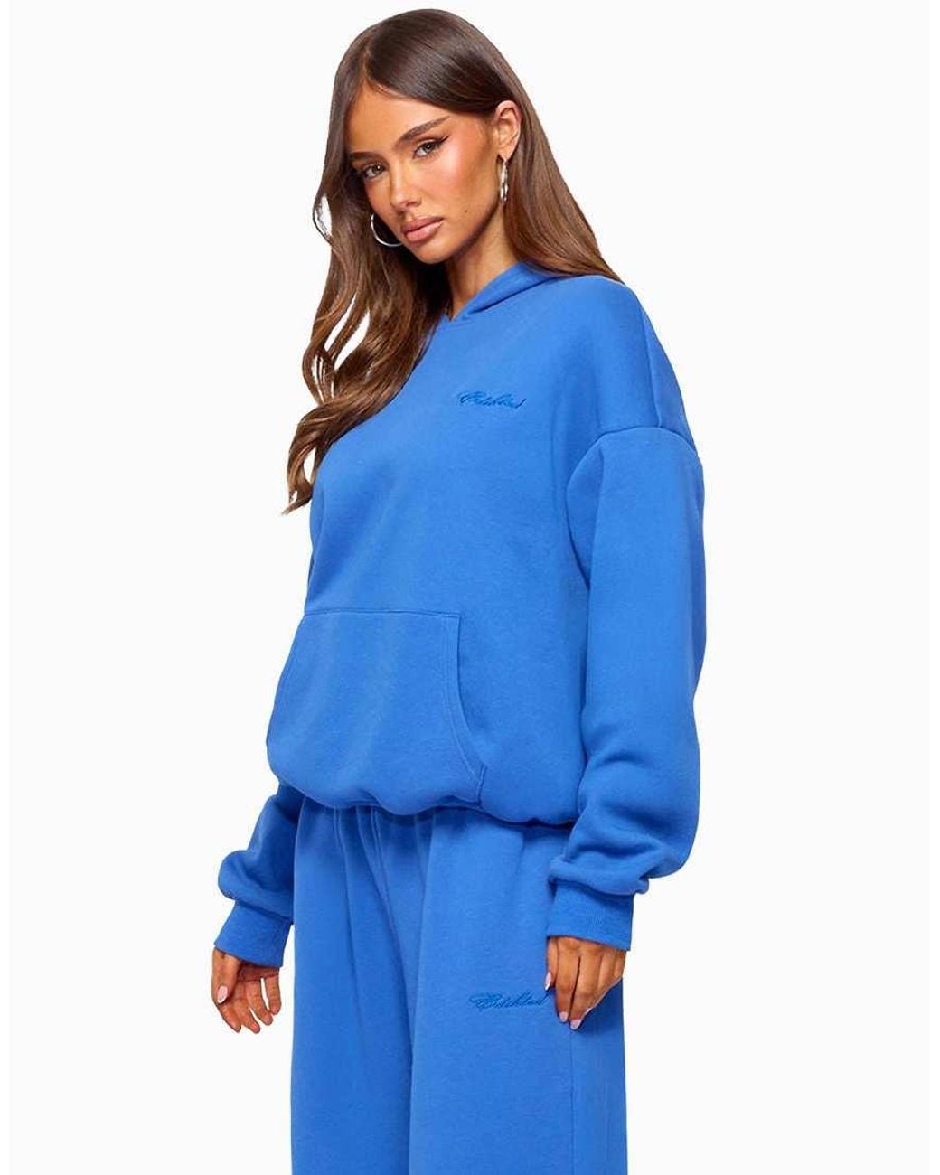 Edikted Blue Basic Girl Oversized Hoodie