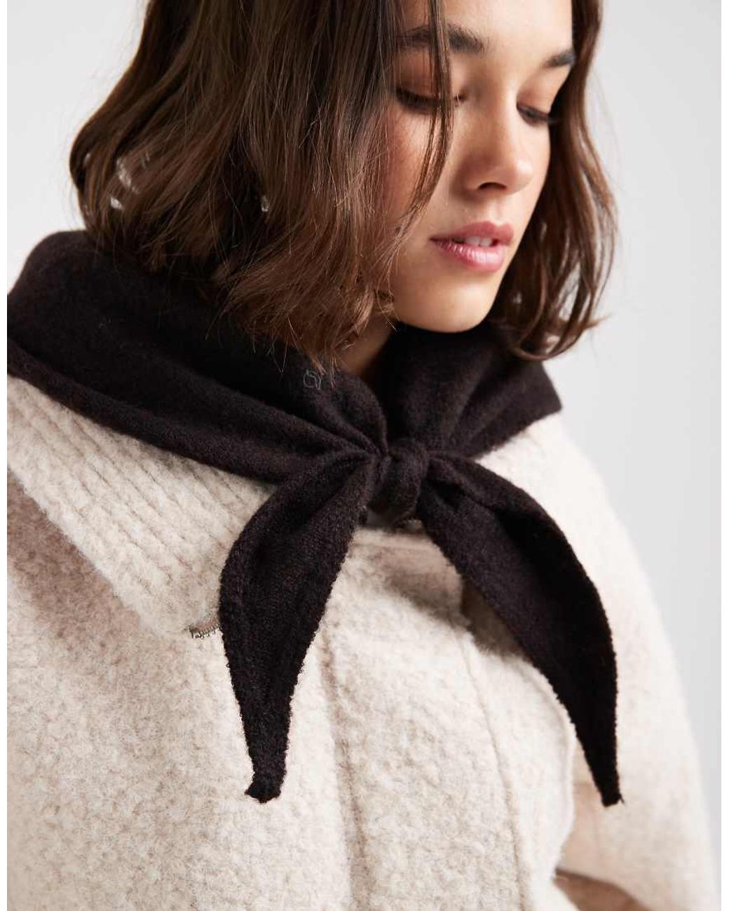 Vero Moda Natural Super Soft Wool Mix Triangle Scarf