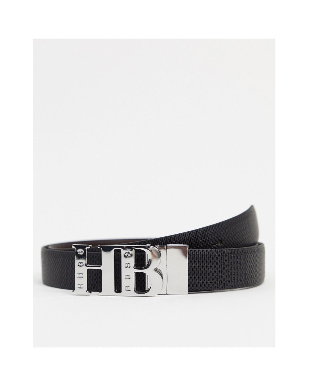 BOSS by HUGO BOSS – Strukturierter Ledergürtel mit HB-Logo in Schwarz für  Herren | Lyst DE | Anzuggürtel