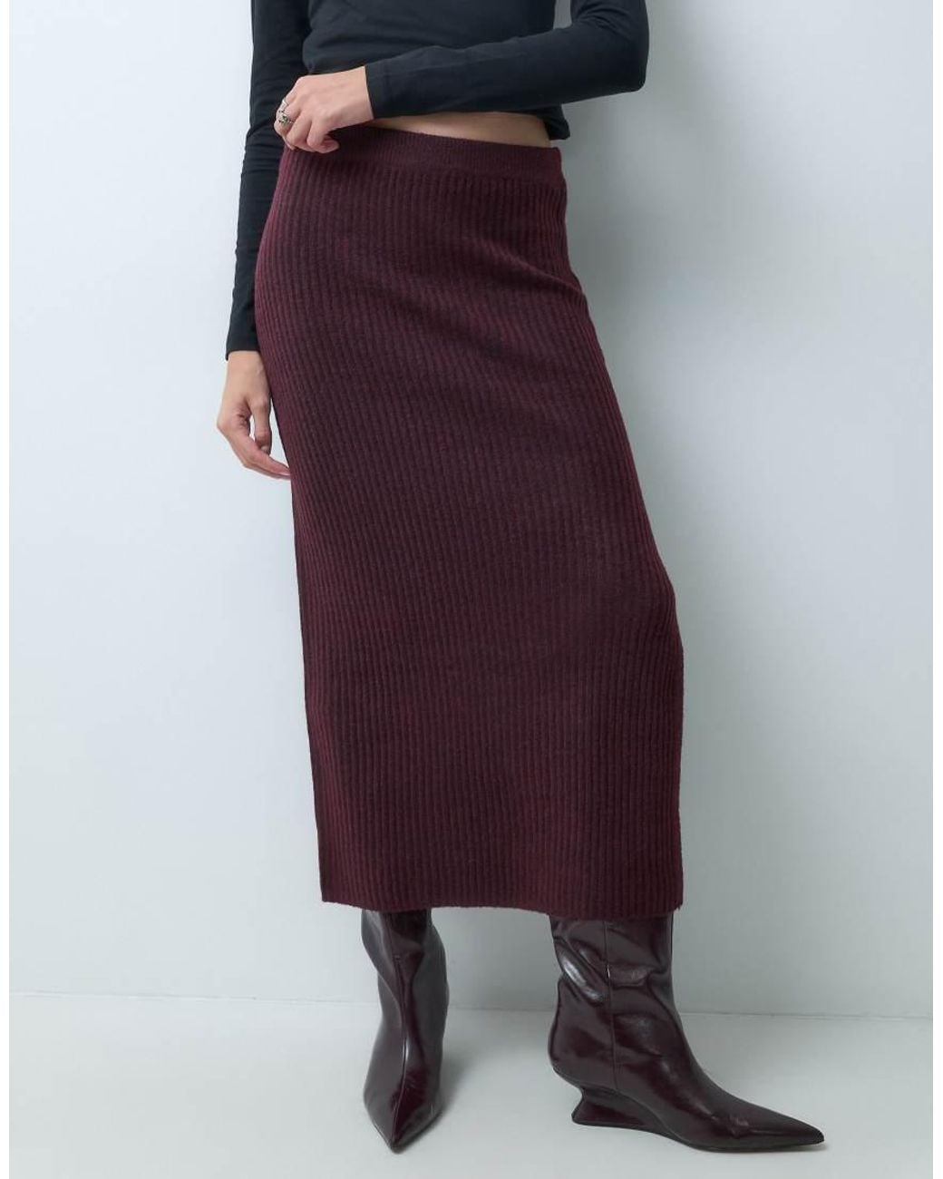 Pieces Blue High Waisted Knitted Maxi Skirt Co-ord