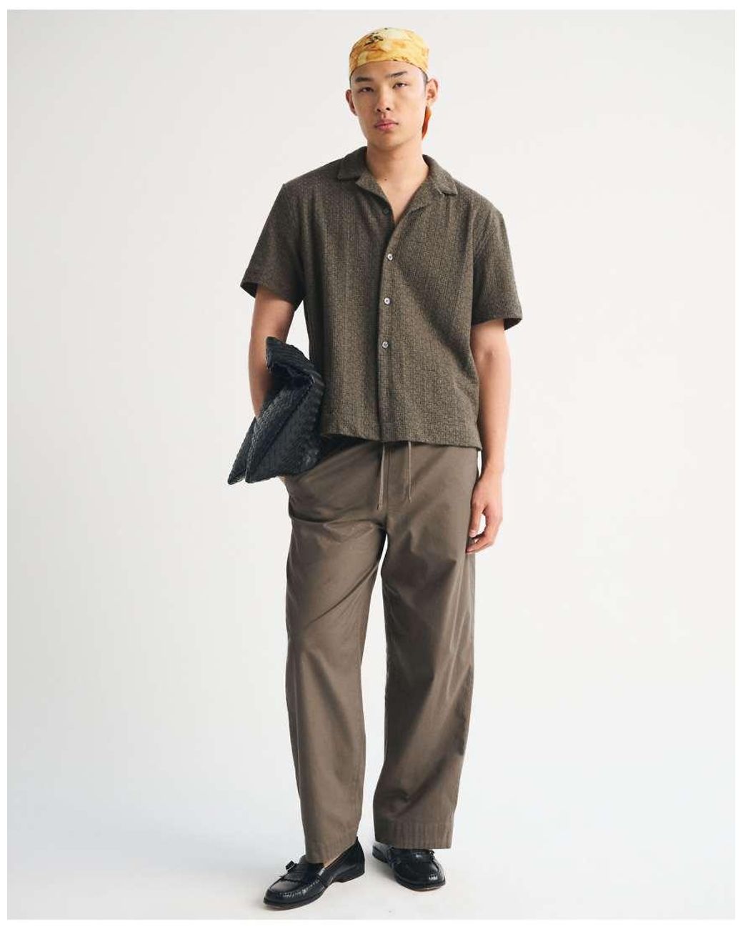 Abercrombie & Fitch Brown Boxy Button-Up Lace Shirt for men