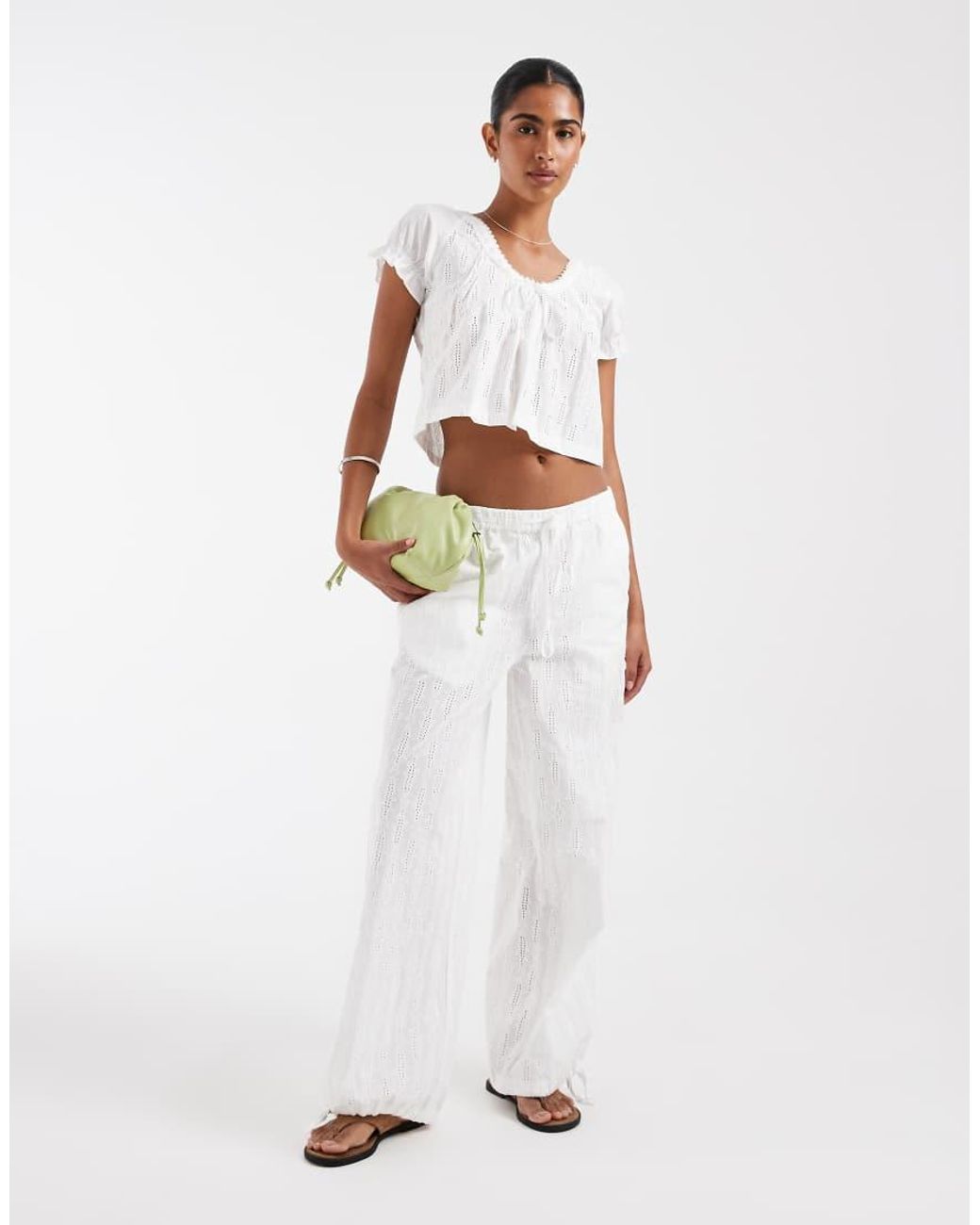 House Of Sunny White Sea Breeze Floaty Scoop Neck And Back Top