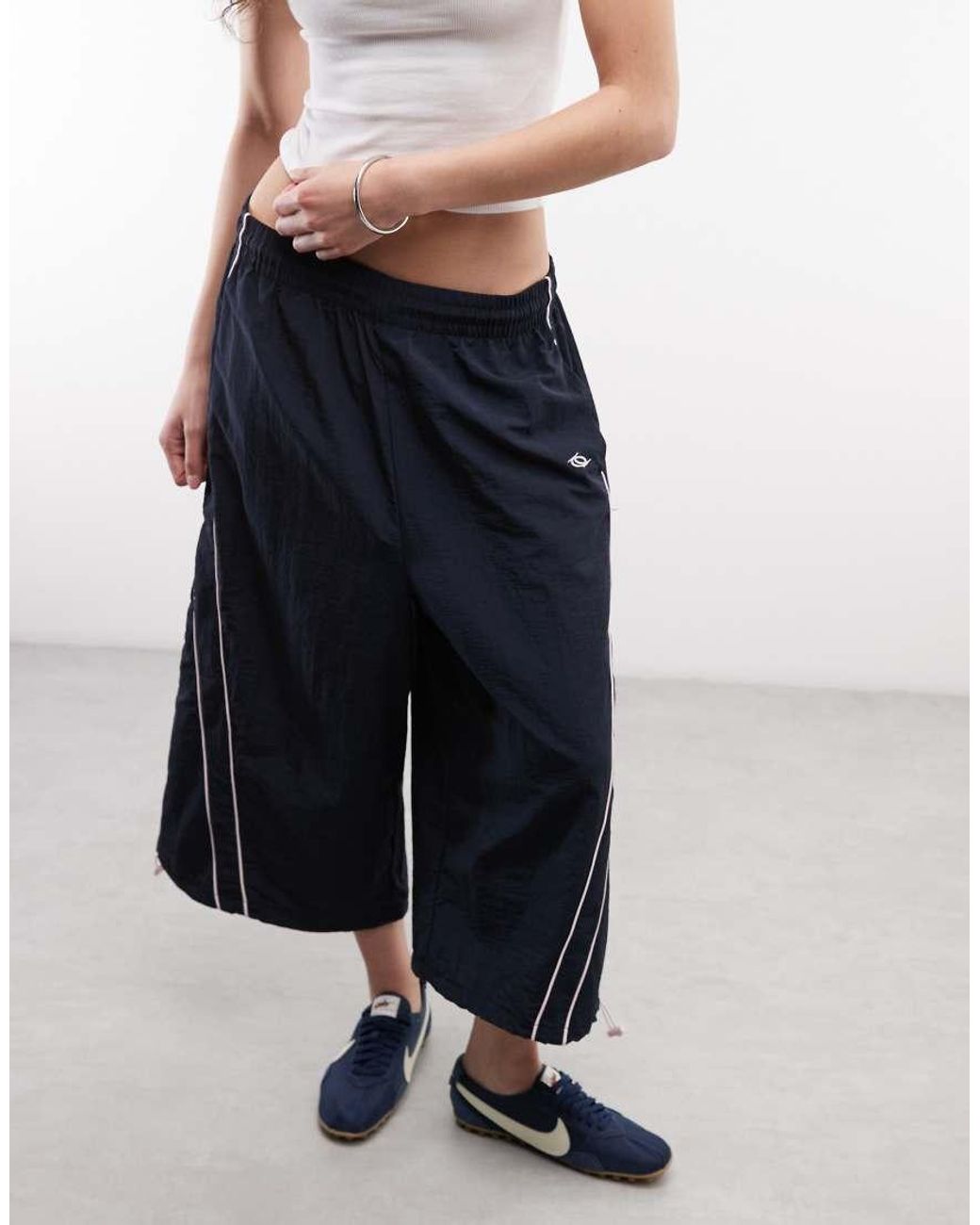 Collusion White baggy Longline Nylon Culottes