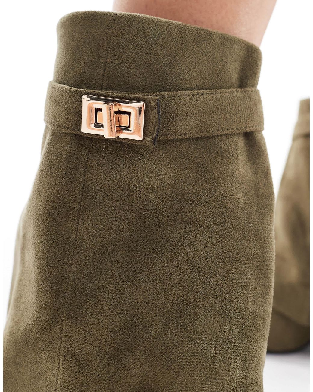 SEQWL Natural Ranger Fold Over Ankle Boots