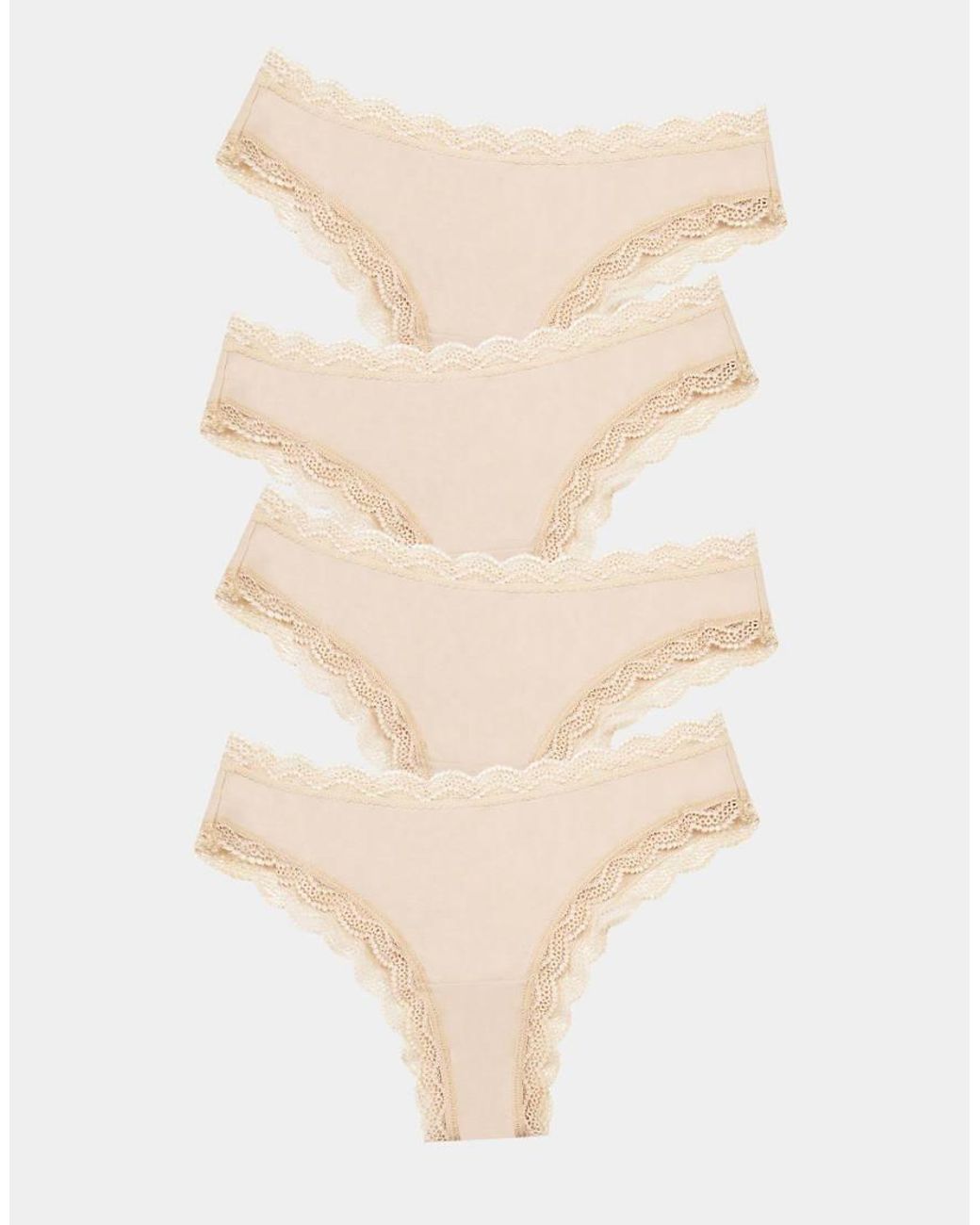 Stripe & Stare Natural Brazilian Knicker Four Pack