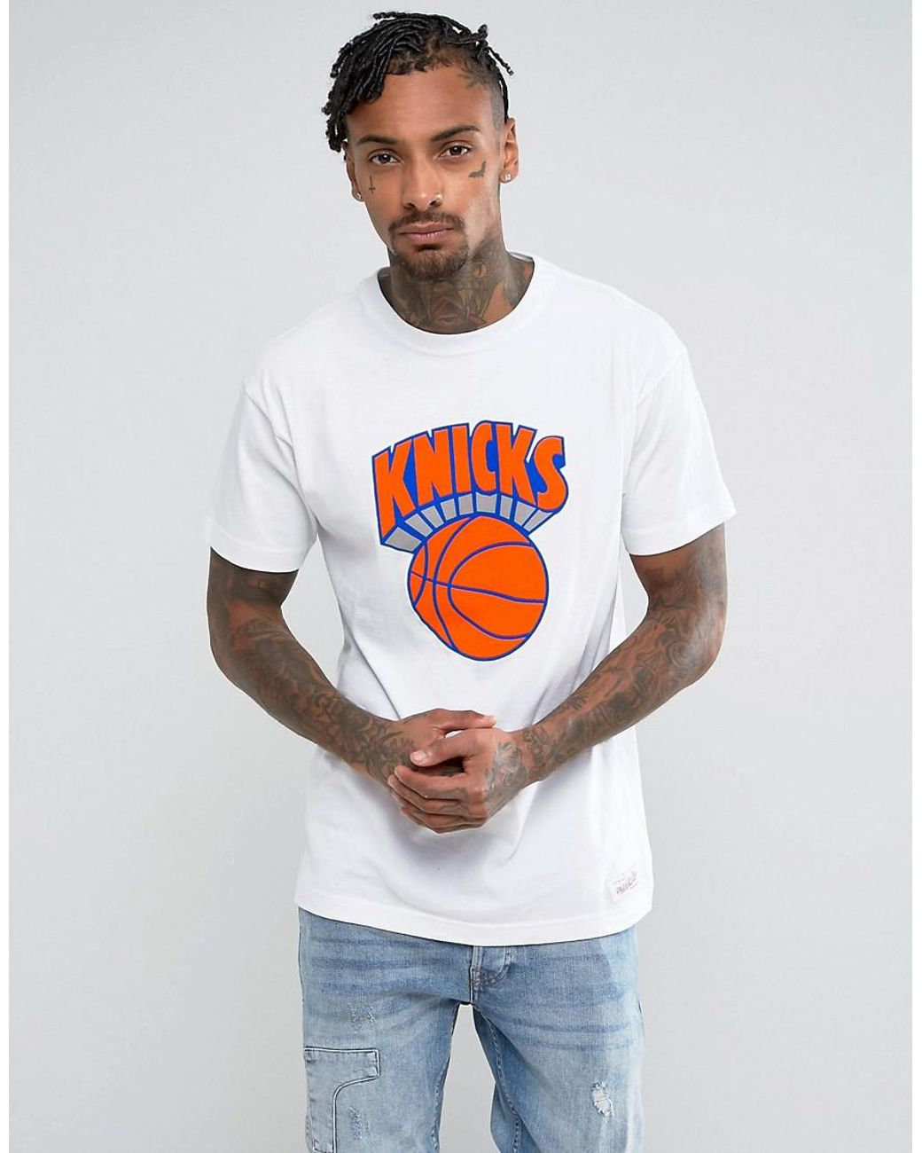 Mitchell & Ness Nba New York Knicks Mesh T-shirt in Blue for Men