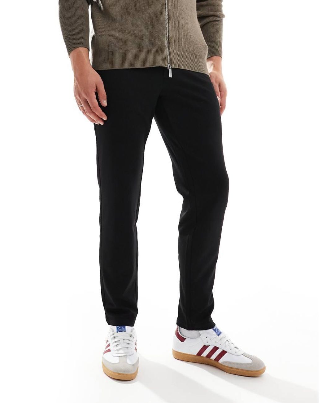 Only & Sons Black Slim Tapered Fit Trousers for men