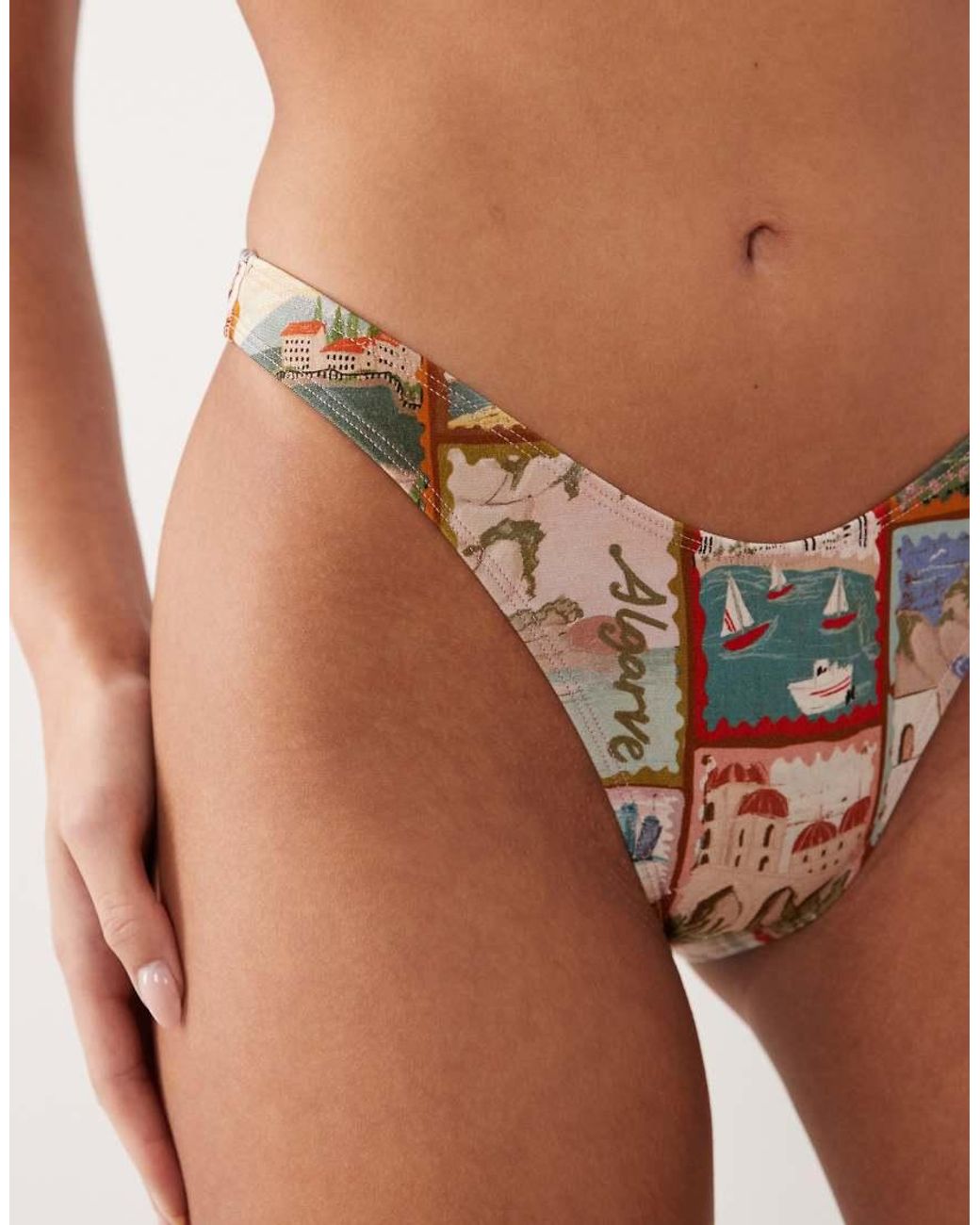 ASOS Multicolor Posey High Leg Ibiza Bikini Bottom