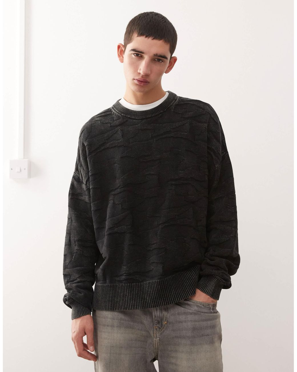 Weekday – boxy-fit-pullover in Black für Herren