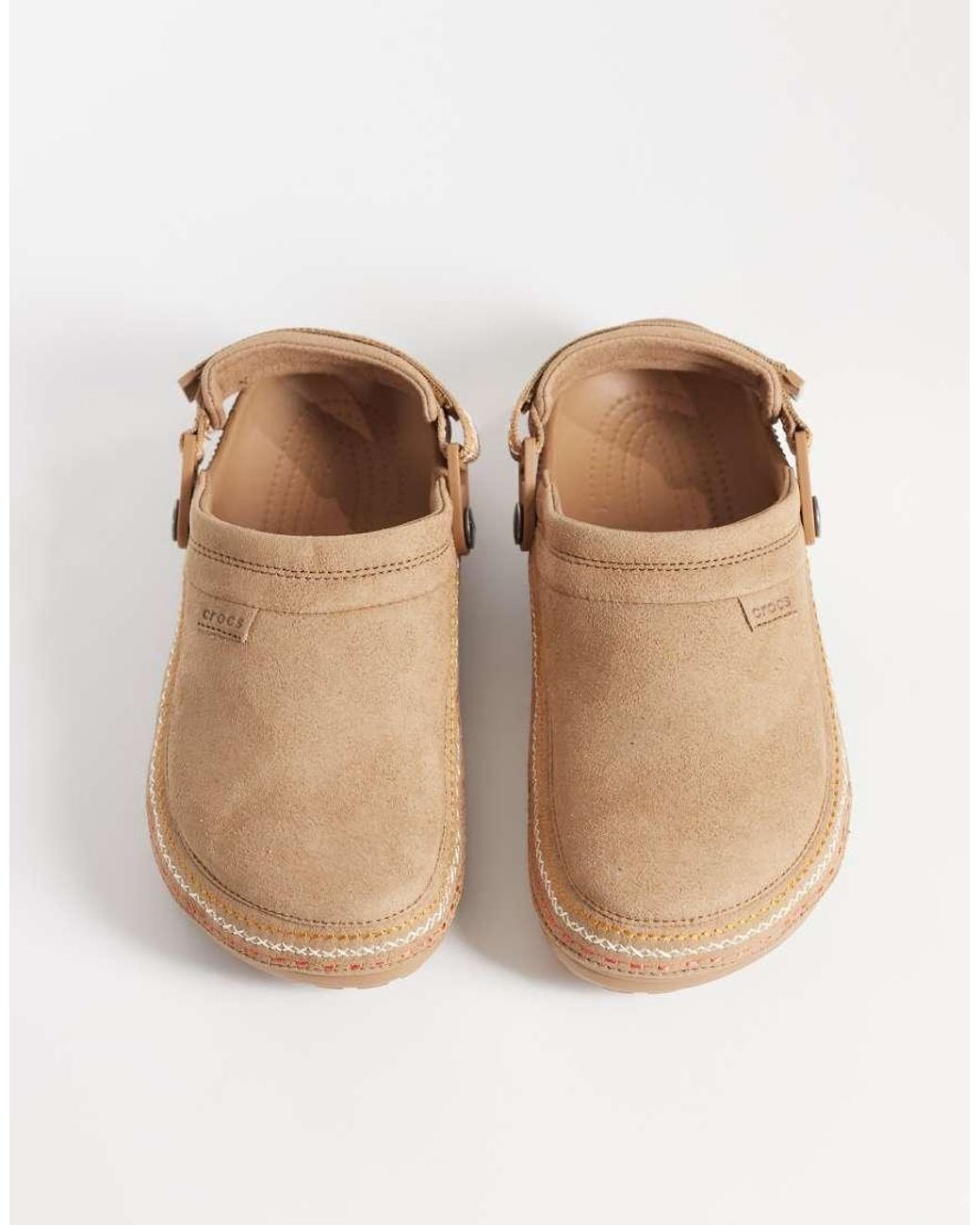 CROCSTM White Crafted Vegan Suede Stitch Clogs