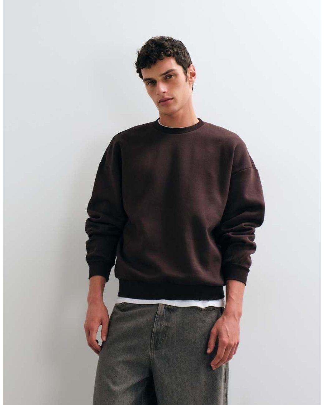 Only & Sons Black Oversized Crew Neck Sweatshirt for men