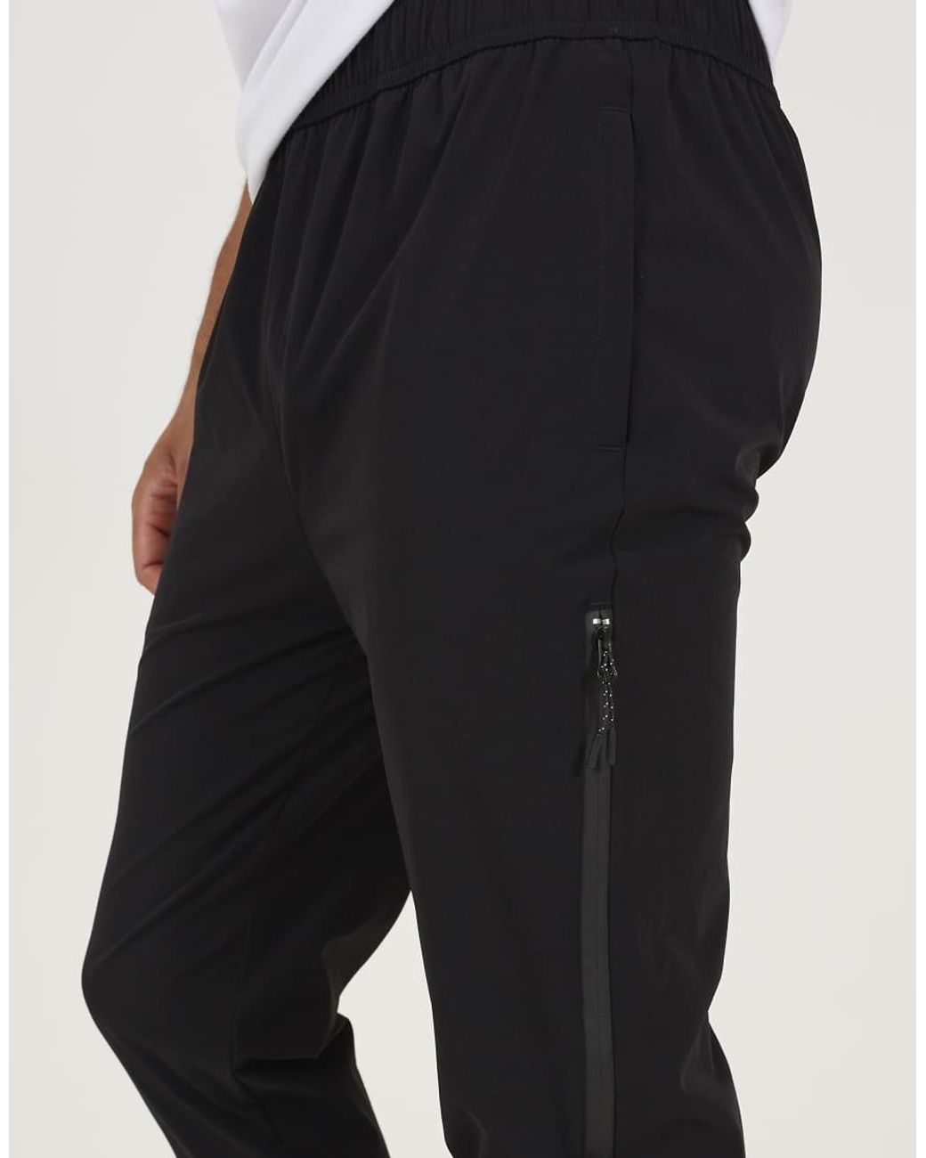 Brave Soul Blue Zip Detail Cuffed Trousers With Elasticated Waist for men