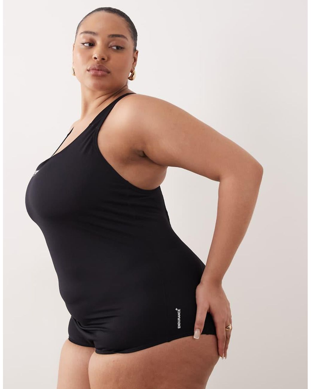 Speedo Black Plus Size Endurance+ Medalist Swimsuit
