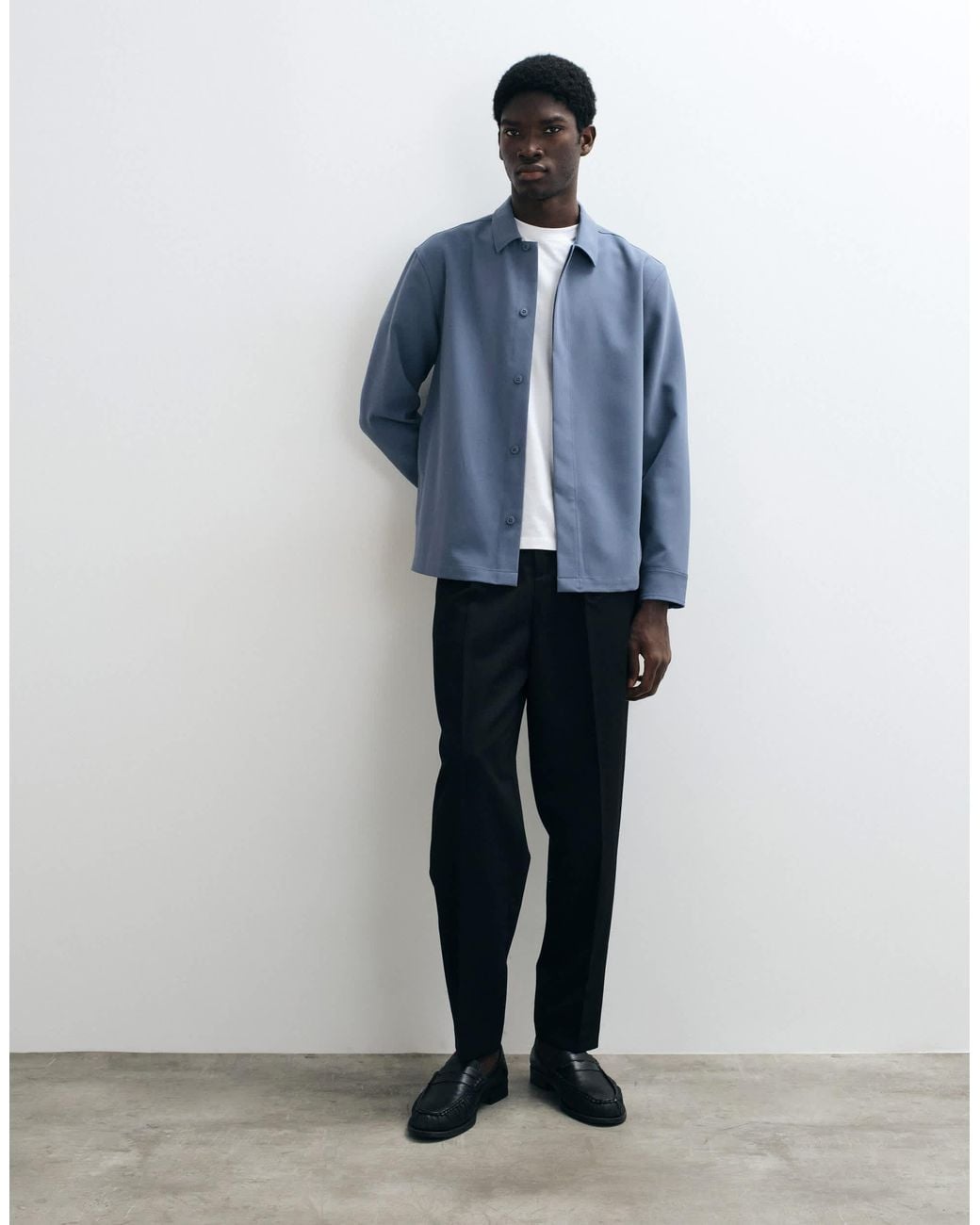 ASOS Blue Smart Overshirt With Concealed Placket for men