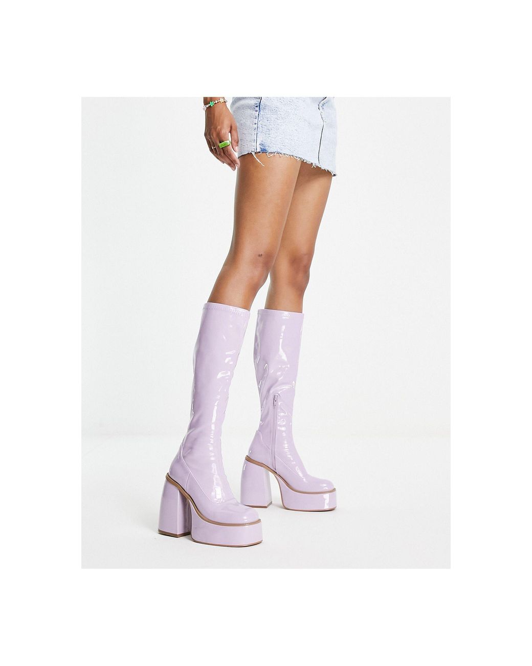 asos green platform boots