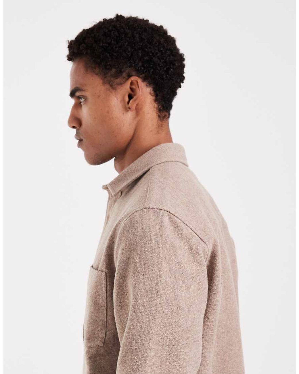 Camicia Giacca Testurizzata di ASOS in Natural da Uomo