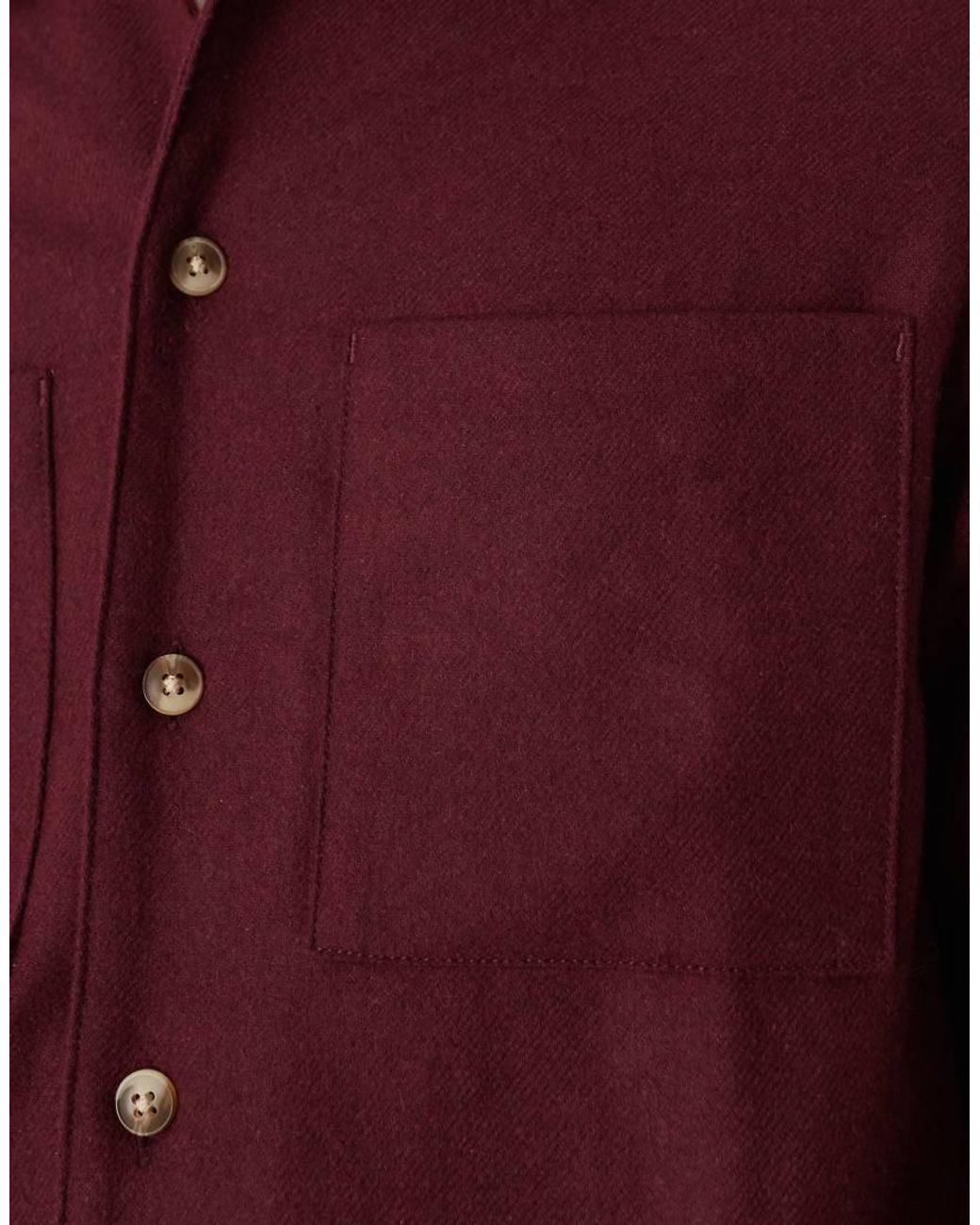 ASOS Red Wool Mix Overshirt for men