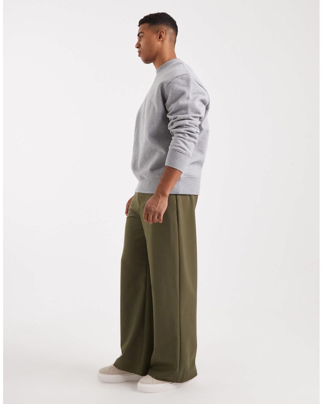 Collusion Gray Tailored Relaxed Pants for men