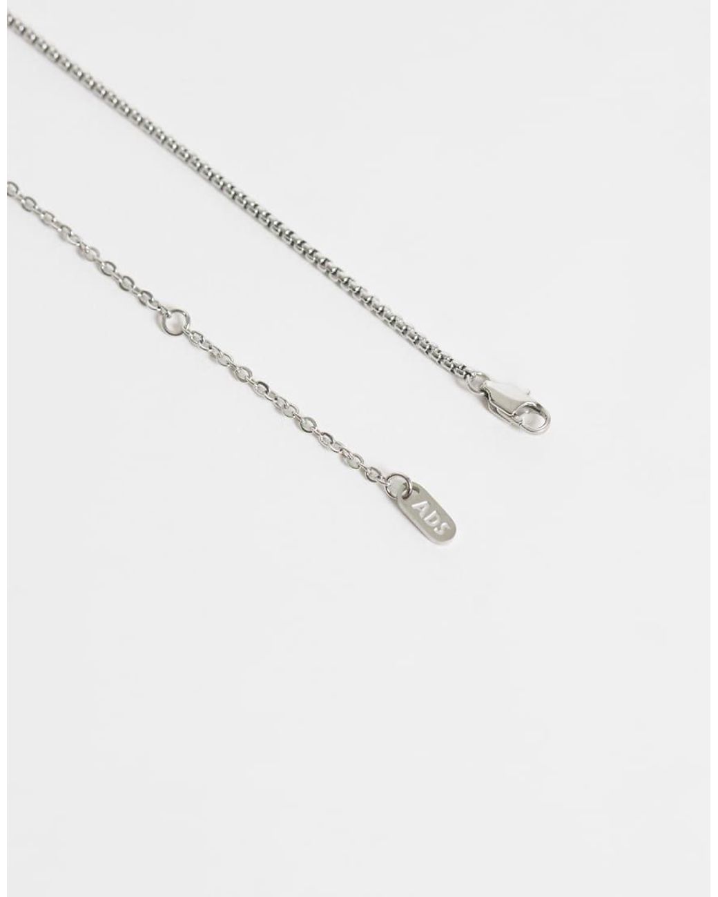 ASOS White Waterproof Stainless Steel Slim Rope Chain Necklace for men