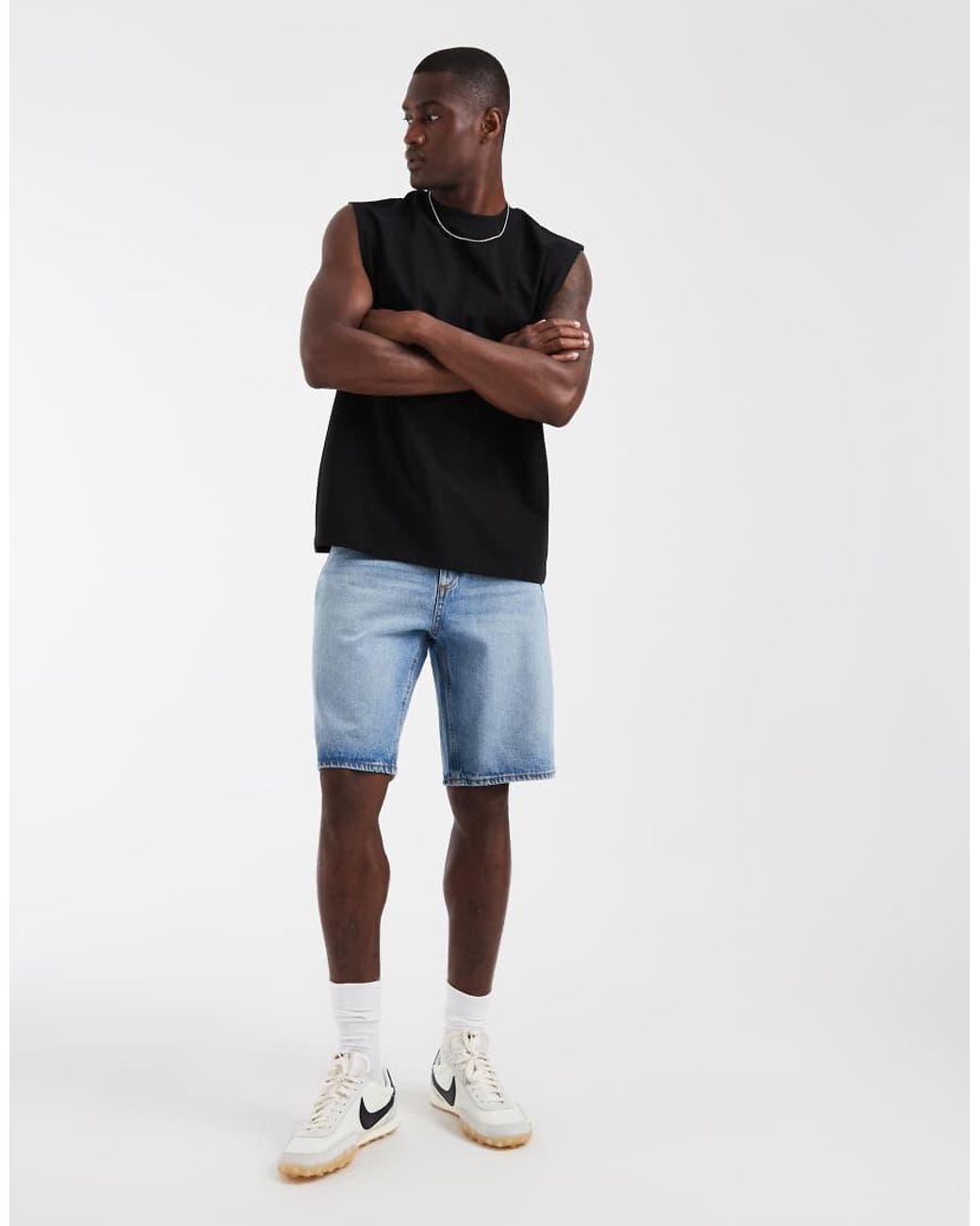 ASOS Black Heavyweight Oversized Tank for men