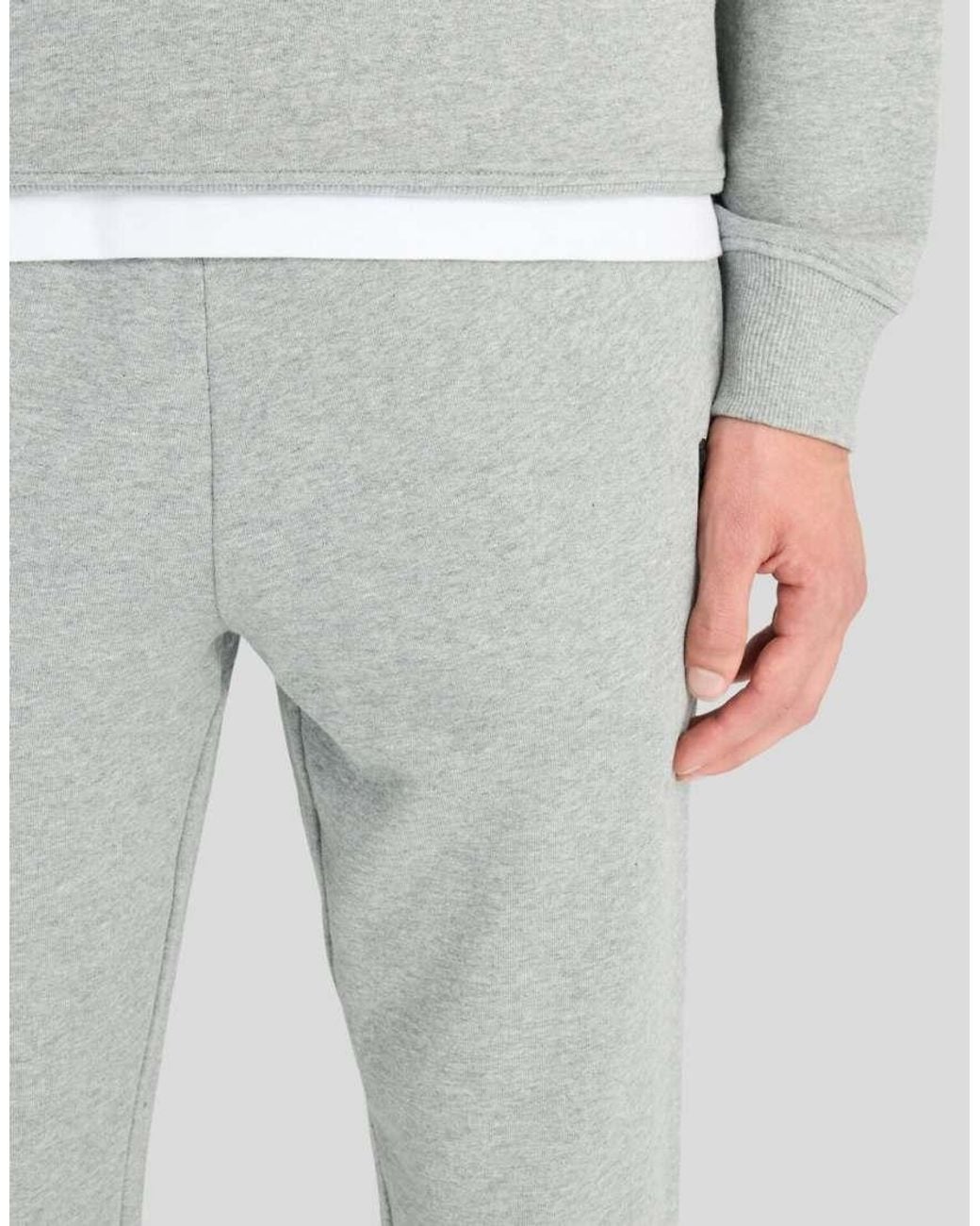 Lyle & Scott Gray Mid Bottoms Textured Eagle Sweatpant for men