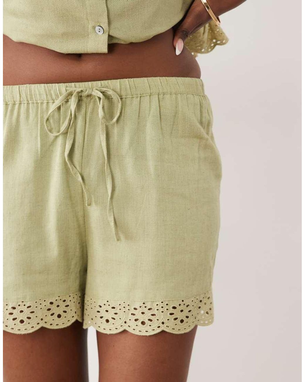 Wednesday's Girl Natural Wednesdays Girl Co-ord Ruffle Edge Tie Waist Short